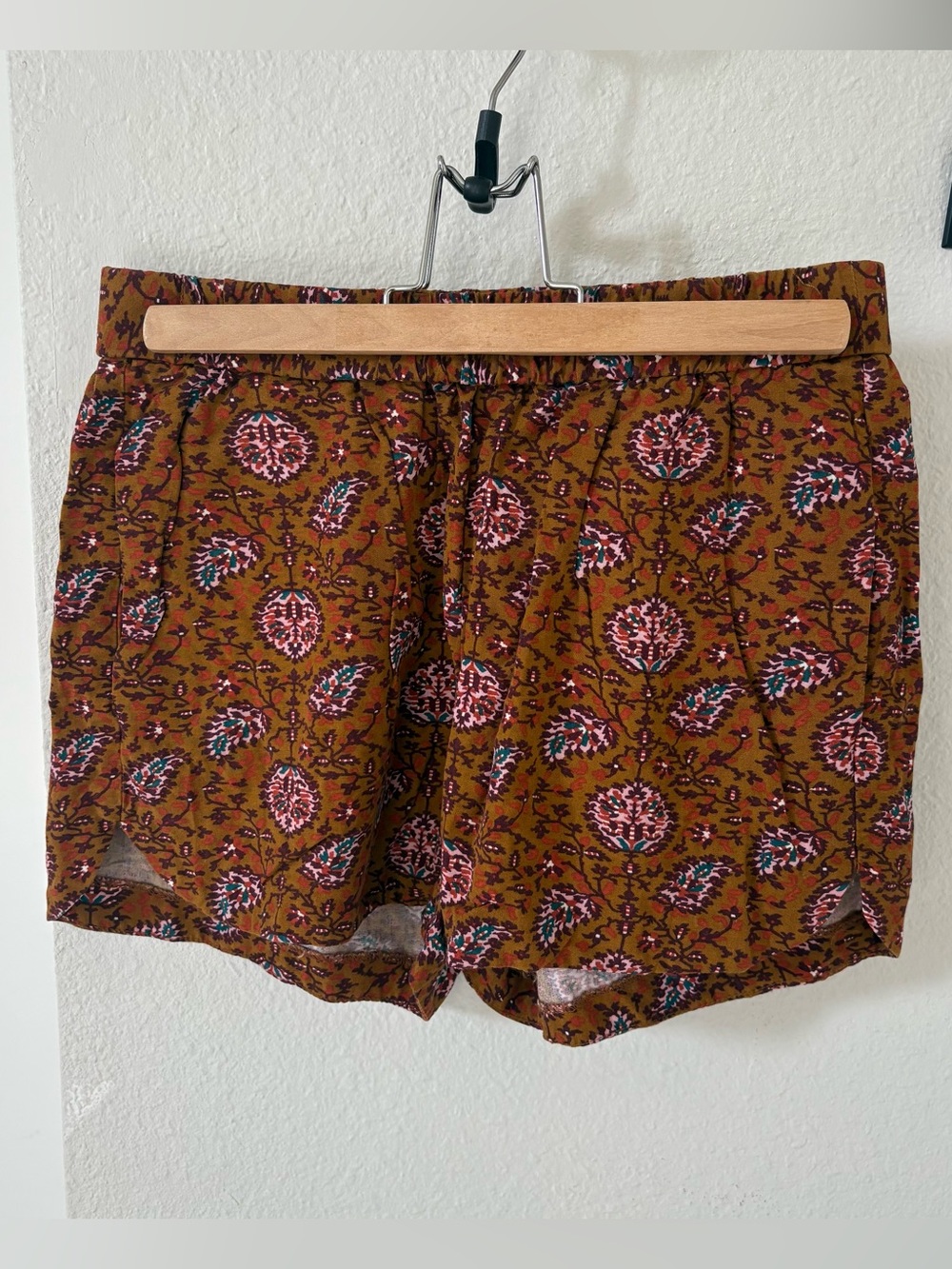 Madewell Pull On Paisley Floral Shorts Brown Orange Size XS